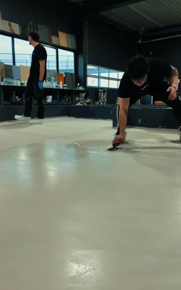 On site, the finishing pass